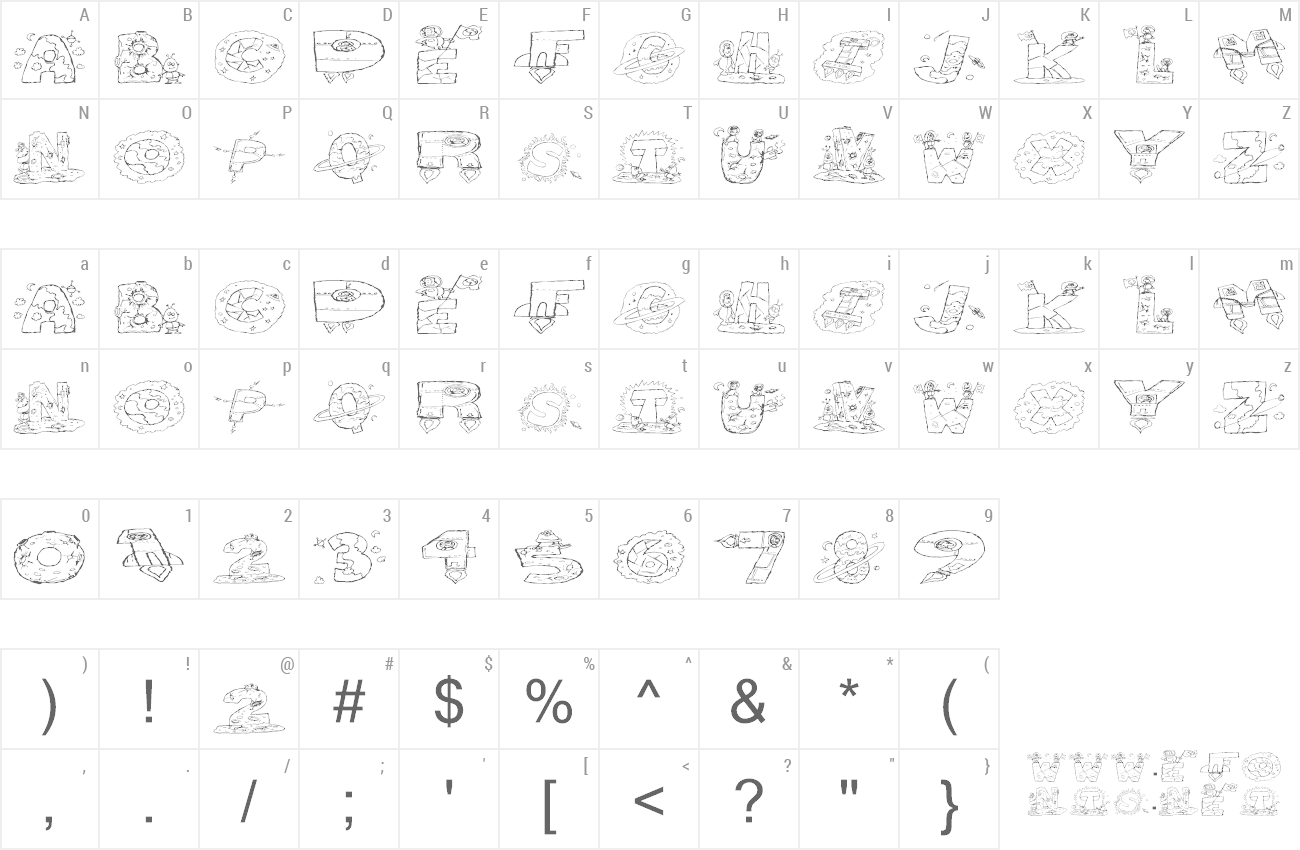 Font Space Attack preview